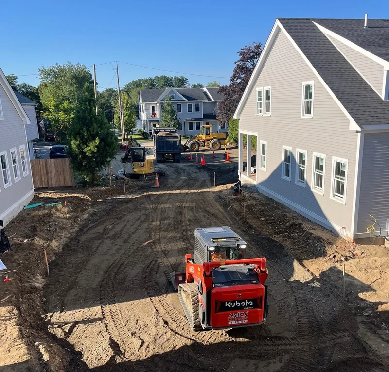 Kubota performing subgrade preparation for new construction